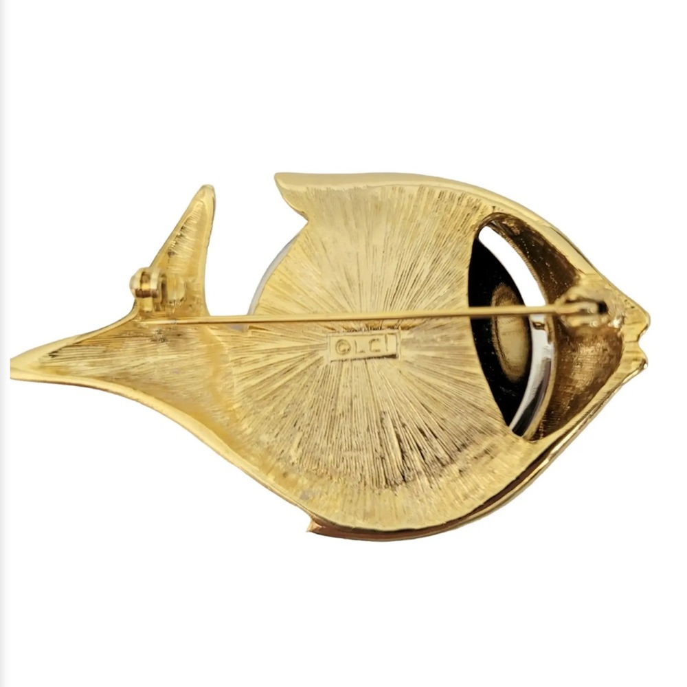 Liz Claiborne Vintage Two-Tone Fish Brooch - Picture 3 of 4